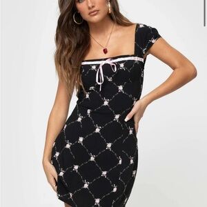 Chic Black Floral Mini Dress